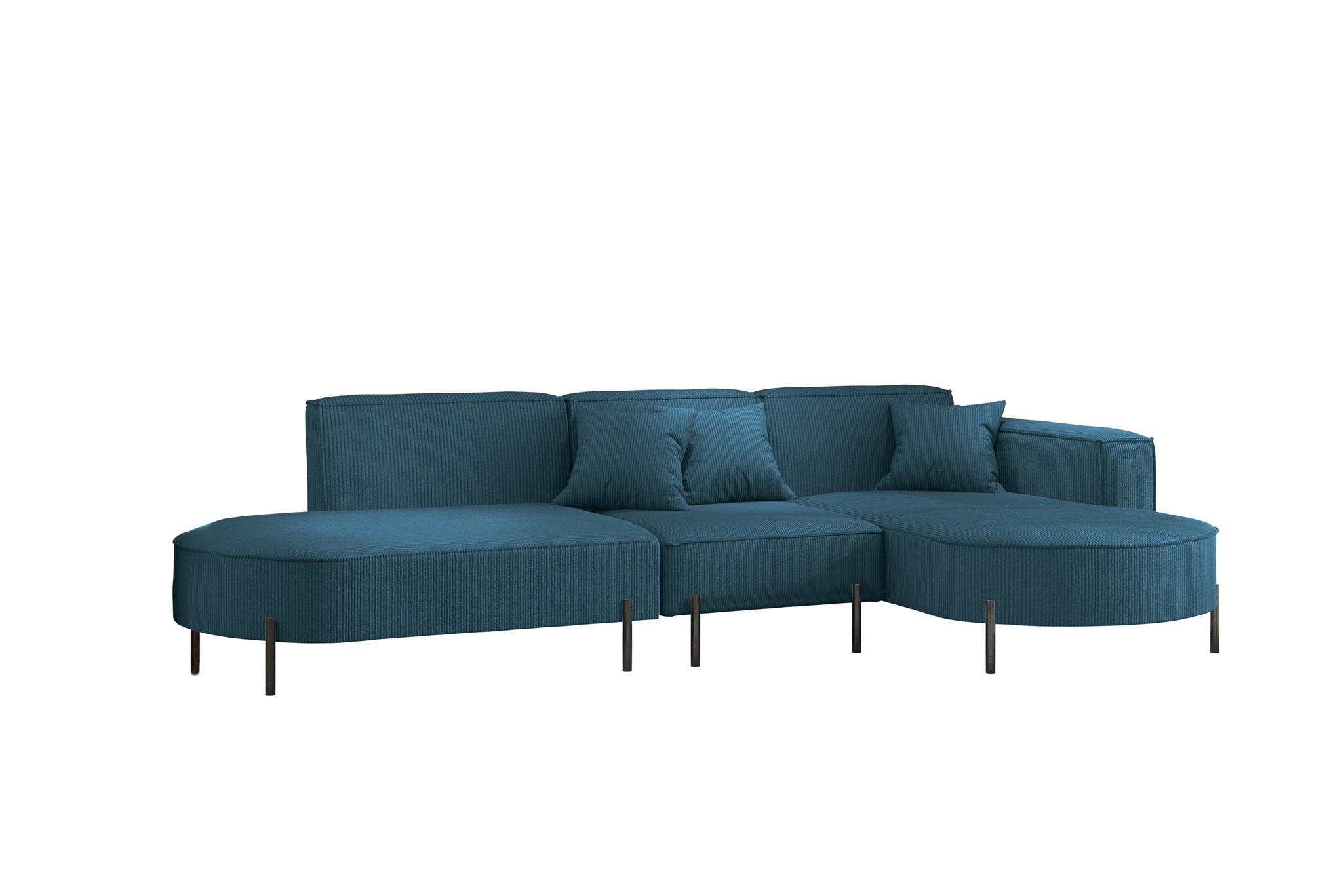 ECKSOFA Valencia - Blau, Holzwerkstoff/Textil (321/165cm) - Fun Möbel