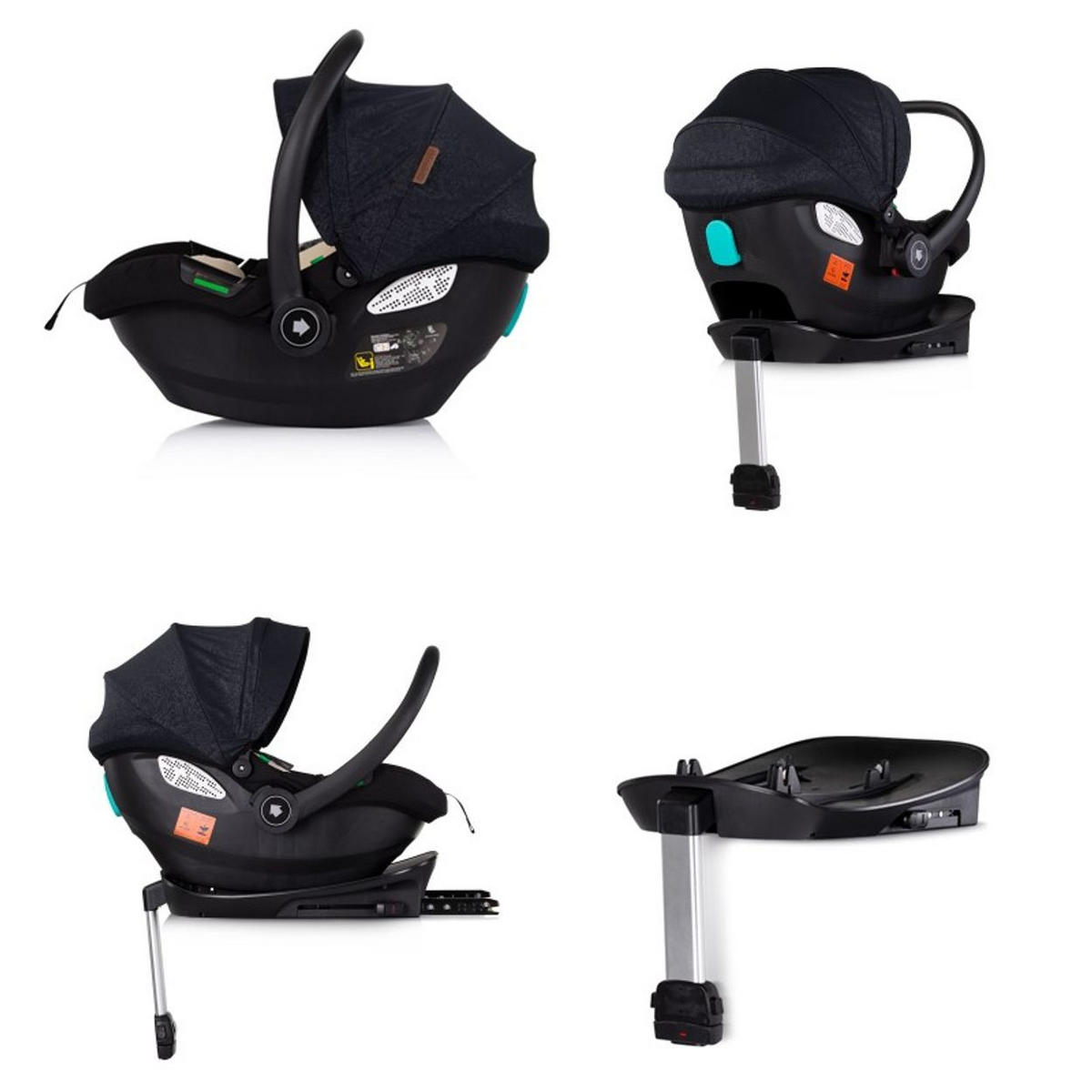 BABYSCHALE SET Isofix Duo Smart schwarz beige Duo Smart i-Size verstellbare Kopfstütze - Beige, Kunststoff (40/58/66cm) - Chipolino
