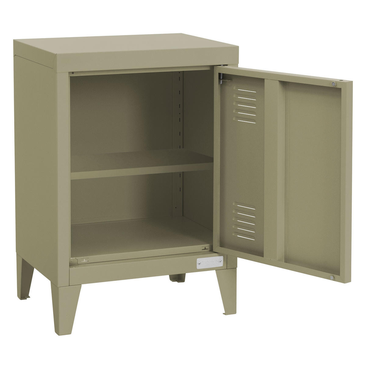 NACHTTISCH Olive 40x30x58 cm aus Stahl - Olivgrün, Metall (40/58/30cm) - ML-DESIGN