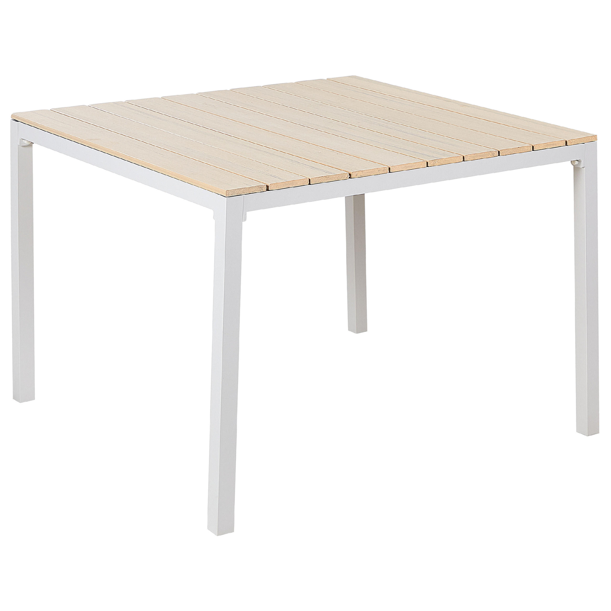 Beliani ZAHRADNÍ STŮL Umělé dřevo béžový 95/95 cm Prato
