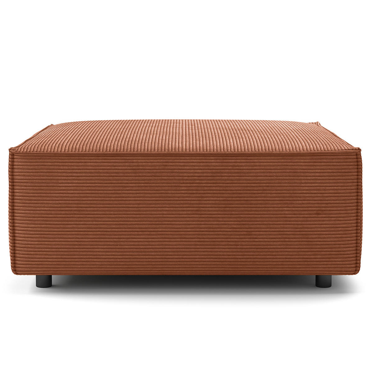 POLSTERHOCKER - Quadratisch - Schwarz/Braun, Kunststoff/Textil (98/40/97cm) - home24