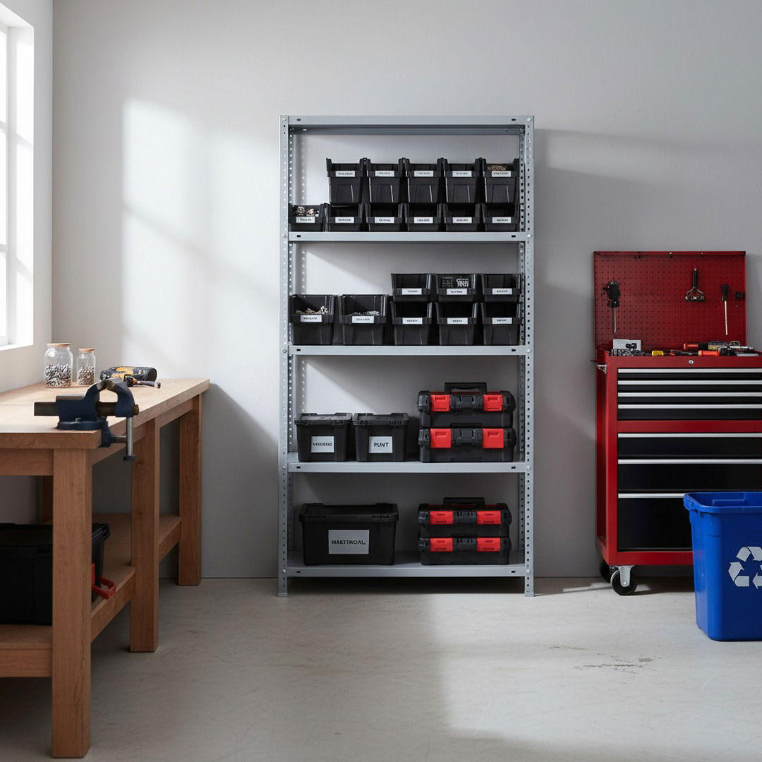 SCHRAUBREGAL PANDA TALL | HxBxT 200x100x50cm | 5 Fachböden | Fachlast 100kg | Verzinkt - Silberfarben, Metall (100/200/50cm) - PROREGAL