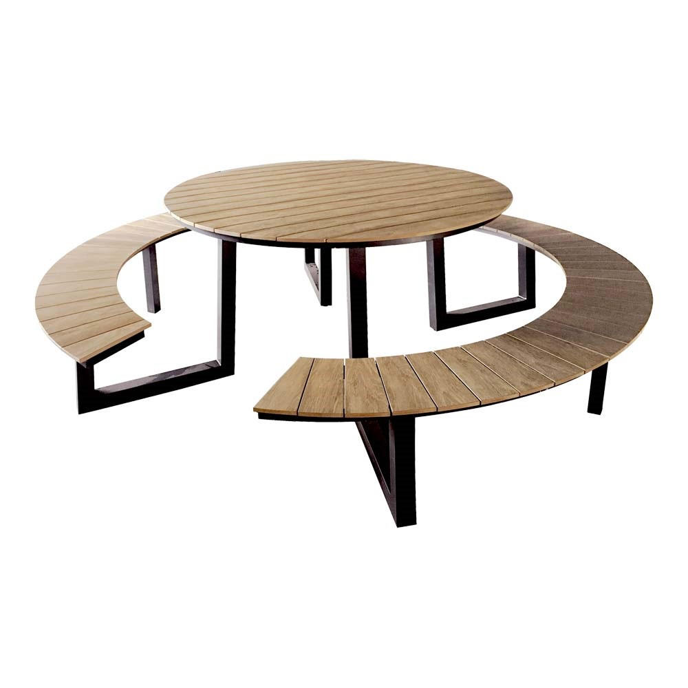 PICKNICK-SET Arezzo - Anthrazit - 239/139,5/74 cm - Dunkelgrau, Metall - Lesli Living