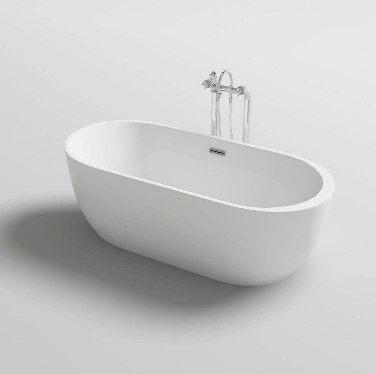 FREISTEHENDE BADEWANNE CODO - Weiß - Weiß, Keramik (170/58/80cm) - Home Deluxe