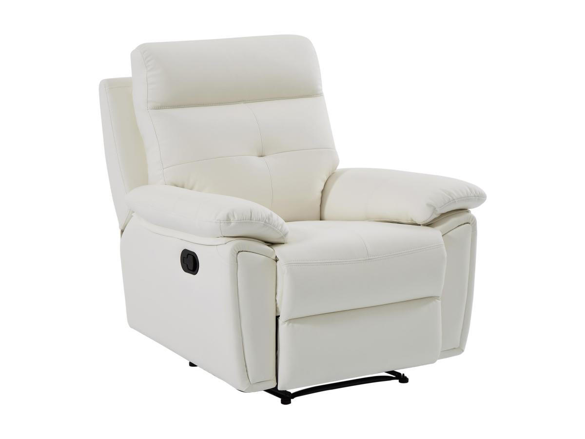 RELAXSESSEL - 1 Person-Sitzer - Leder - Weiß - - Weiß, Leder (99/101/92cm) - Vente-Unique