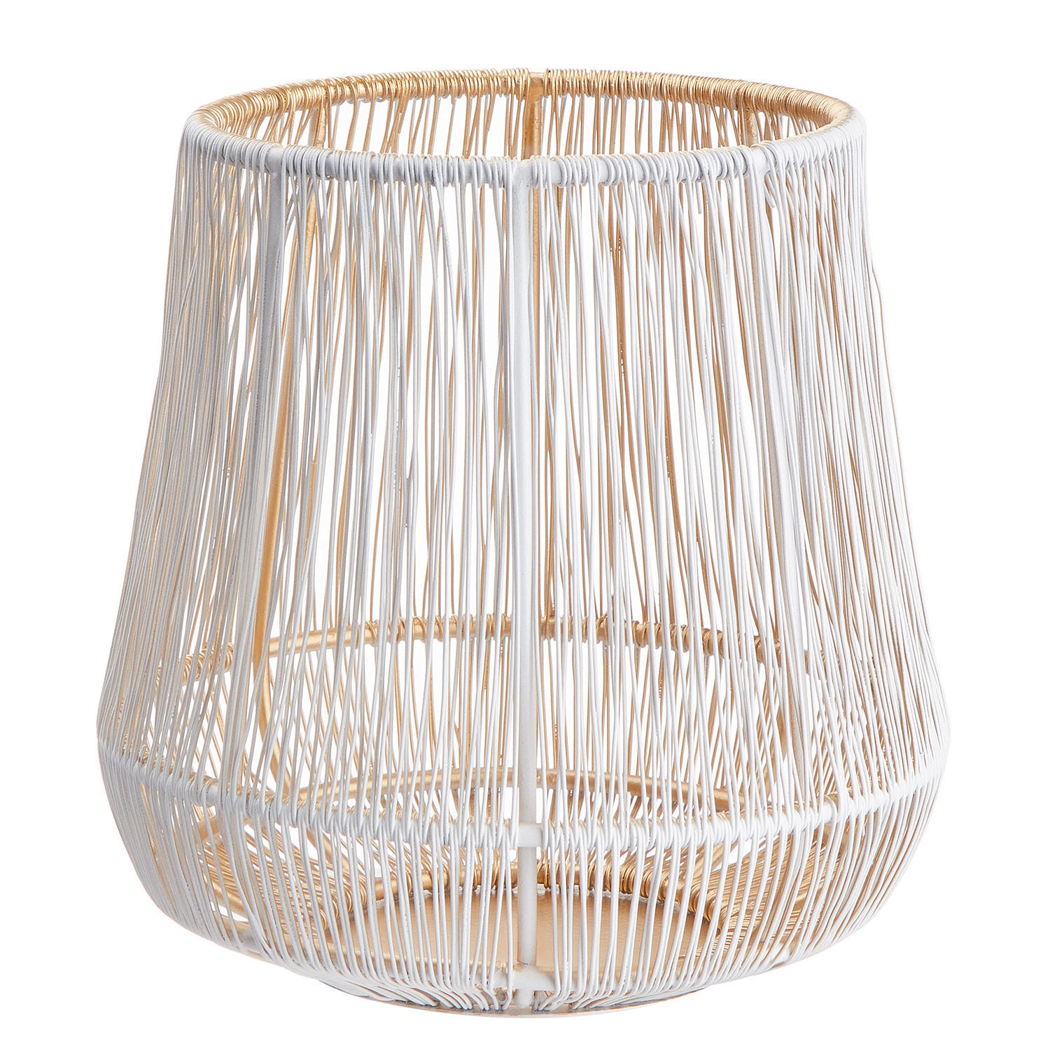 TEELICHTHALTER Yoko - Goldfarben/Weiß, Metall (15cm) - Butlers