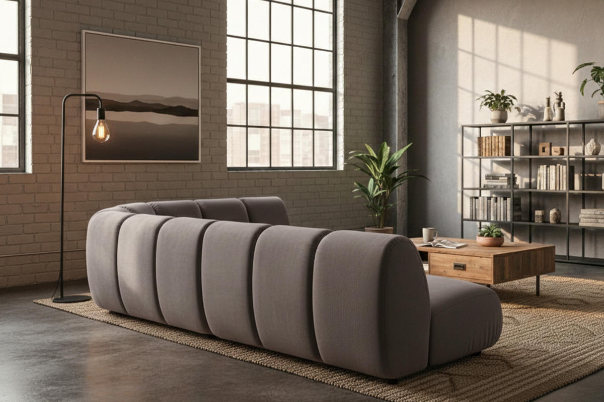 MODULSOFA LAYLA Taupe Velvet - Taupe/Schwarz, Buchenholz/Textil (305/213cm) - KAWOLA