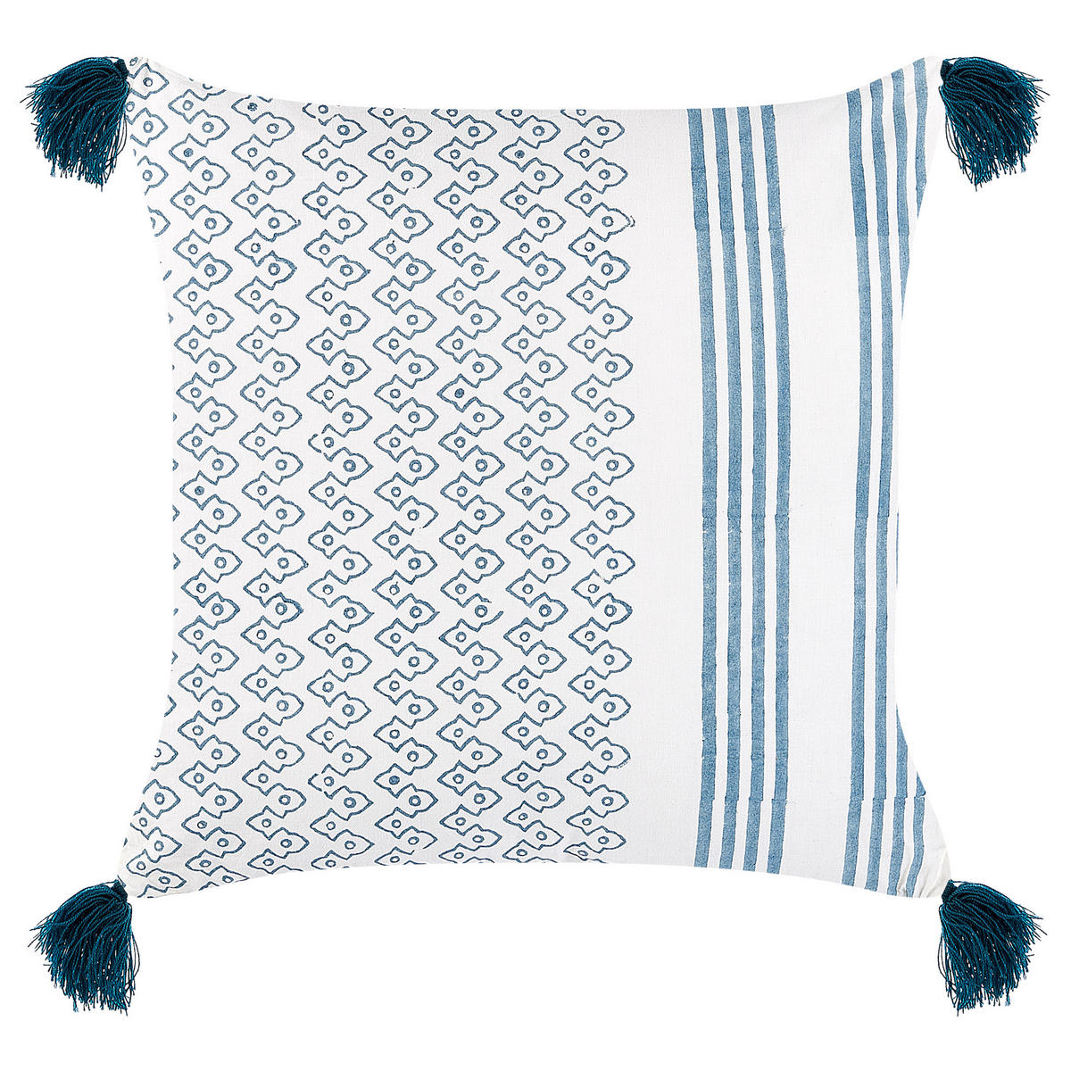 DEKOKISSEN 2er-Set Dunkelblau 45/45 cm Tilia - Dunkelblau, Naturmaterialen/Textil (45/45cm) - Beliani