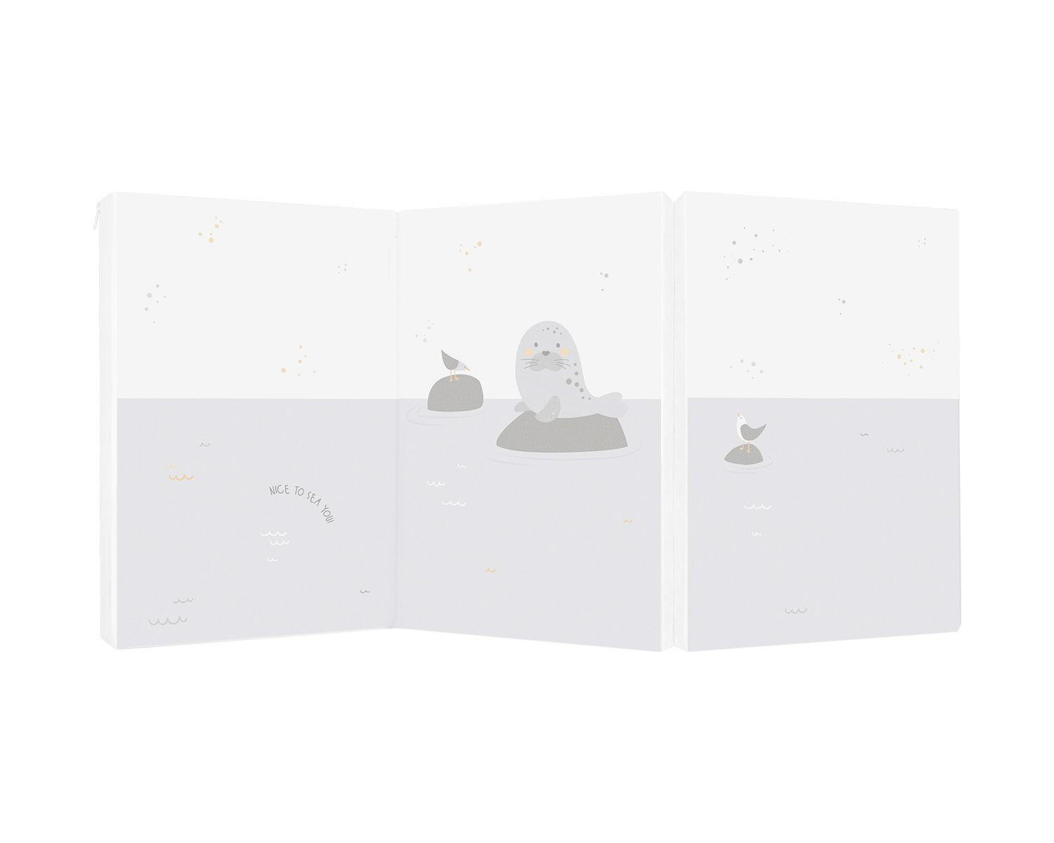 BABYBETT FALTMATRATZE Tiere grau 120 x 60 x 5 cm Baumwolle Reißverschluss - Grau, Textil (60/120cm) - Kikka boo