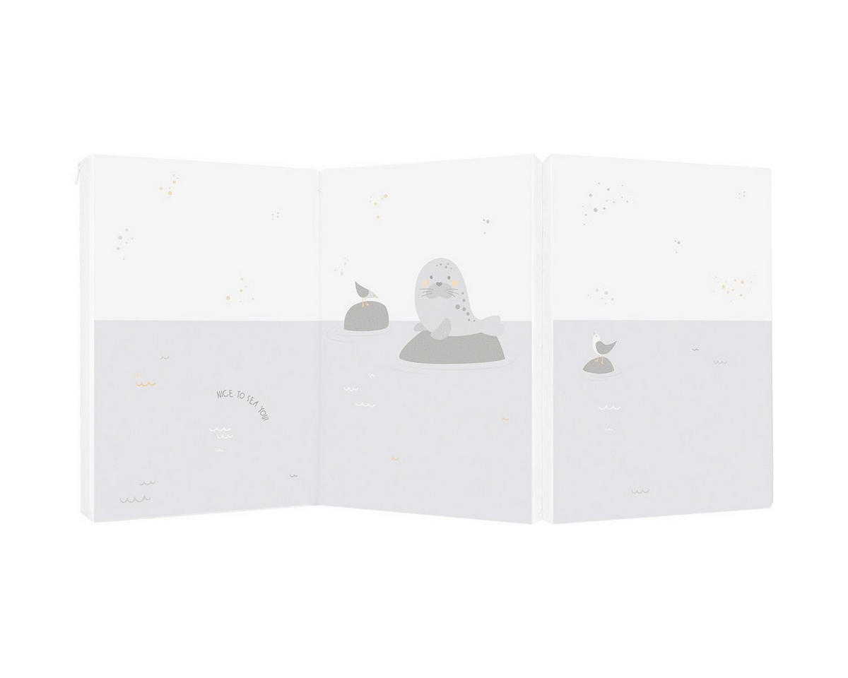 BABYBETT FALTMATRATZE Tiere grau 120 x 60 x 5 cm Baumwolle Reißverschluss - Grau, Textil (60/120cm) - Kikka boo