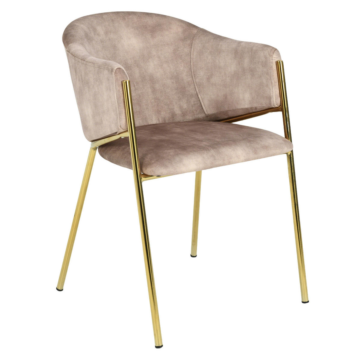 STUHL NOBLESSE Samt Beige 80 cm - Champagner/Beige, Textil/Metall (52/77/60cm) - riess-ambiente