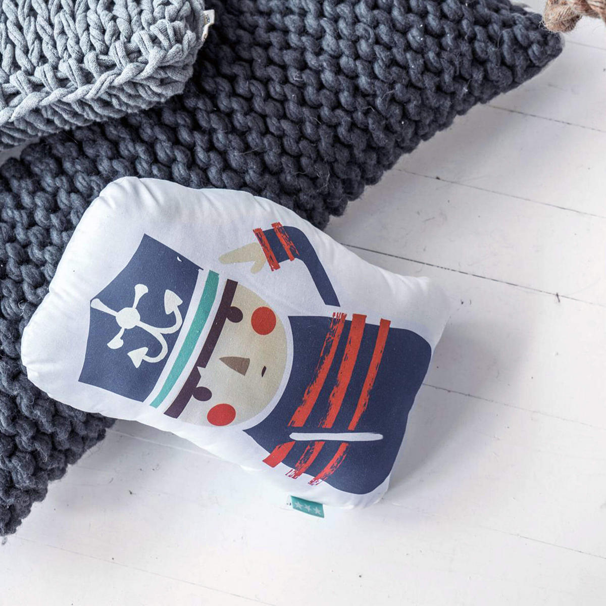 KISSEN ahoy there 40x30 cm mehrfarbig - Multicolor, Textil (40/30cm) - Happy Friday