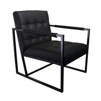 LOUNGESESSEL JONES Kunstleder Schwarz - Schwarz, Textil/Metall (53/73/69cm) - SVITA