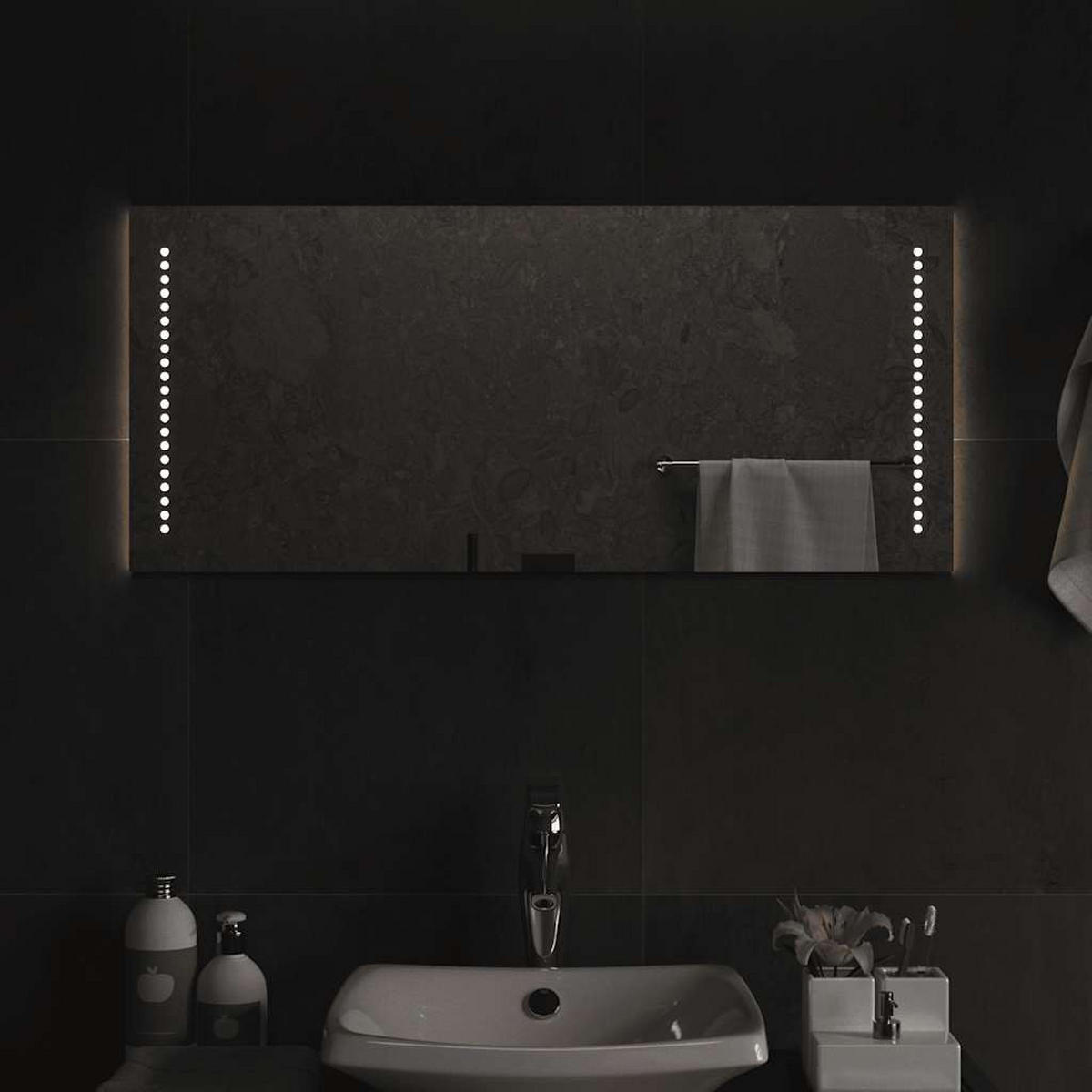 LED-BADSPIEGEL 90x40 cm - Transparent, Glas (40/40/90cm) - furnicato