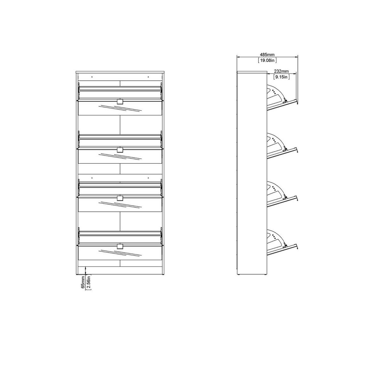 SCHUHSCHRANK Eiche 24.05/70.3/162 cm - Braun, Holzwerkstoff (70.3/162/24.05cm) - DMORA