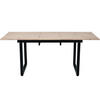 ESSTISCH ausziehbar 180/80/75 cm Schwarz Natur MDF mit Metallgestell - Eichefarben, Holzwerkstoff (180/80/75cm) - OKWISH