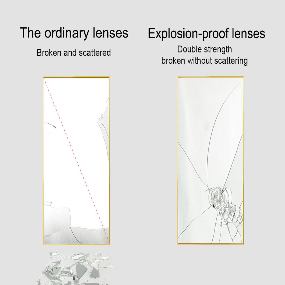 STANDSPIEGEL 150x40 cm Metallrahmen rechteckig gold - Goldfarben, Holz (40/150/3cm) - LEBENLANG