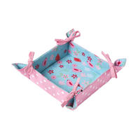 BROTKORB Vögel & Blumen – faltbar mit Wende-Design - Blau, Textil (22/7/22cm) - Homescapes