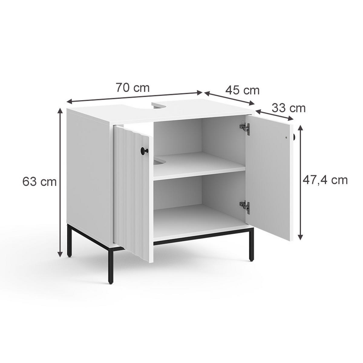 ZÁKLADNÍ SKŘÍŇKA POD UMYVADLO Eliza Bílá - bílá, kompozitní dřevo (70/63/45cm) - Vicco