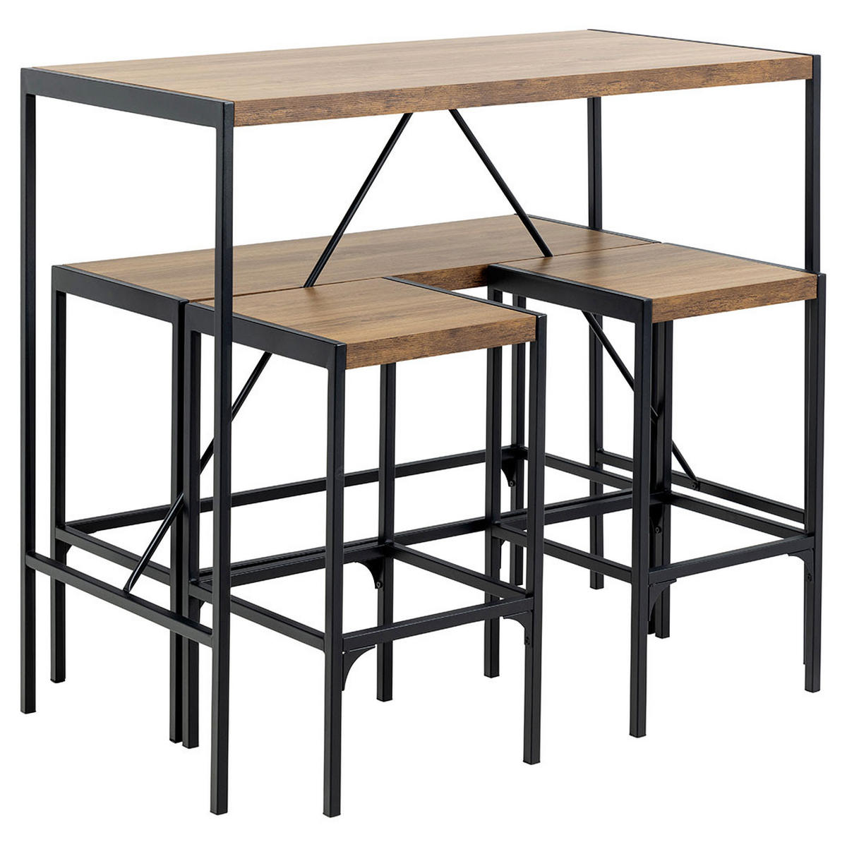 BARTISCH, Bahamas, Tisch Natur, MDF, 120 x 60 x 105 cm, 4-teilig - Naturfarben, Holzwerkstoff/Metall (120/105/60cm) - ebuy24