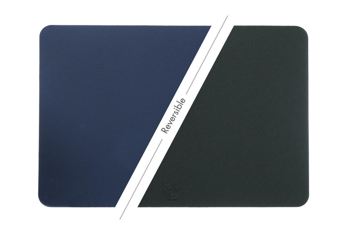 TISCHSET - 6er-Set - Recyceltes Leder in Nachtblau und Anthrazitgrau - Blau, Textil (30/44.5cm) - Björn