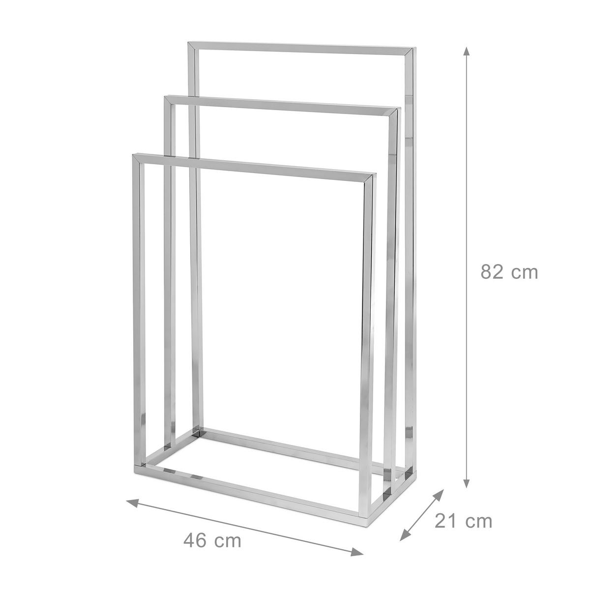 HANDTUCHSTÄNDER - Silberfarben, Metall (46/82/21cm) - Relaxdays