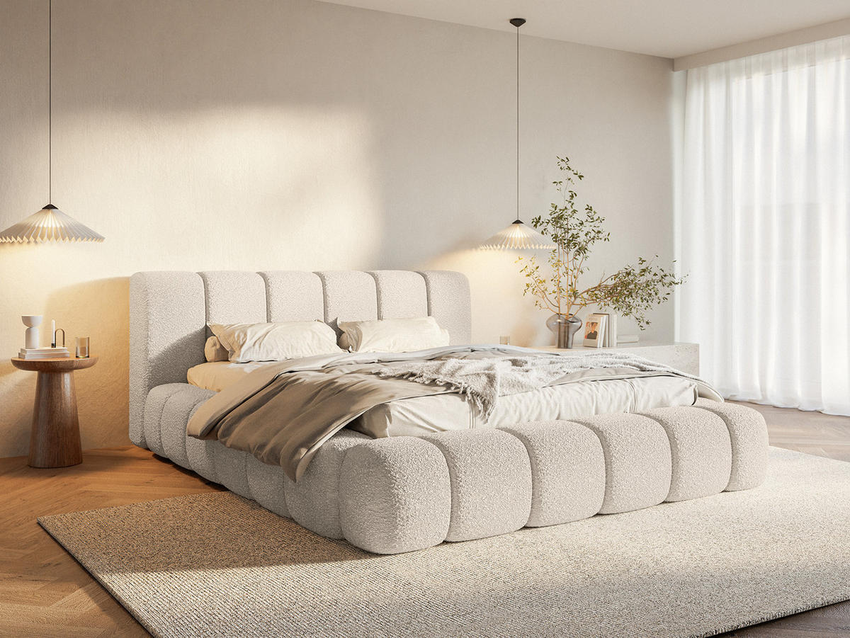POLSTERBETT Goa 200x200 cm, Creme - Creme, Textil (200/200cm) - Fedve