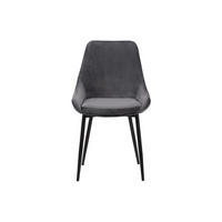 STUHL - 49 cm x 56 cm - Samt, Stoff - Anthrazitgrau MASURIE - Anthrazit, Textil (49/85.5/56cm) - Vente-Unique