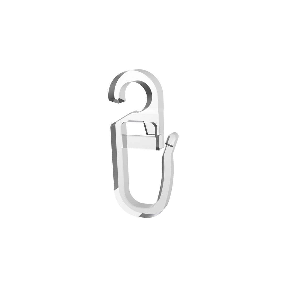 FALTENHAKEN/ÜBERKLIPSHAKEN MIT FALTENLEGEHAKEN Öse 6,2 mm, Glasklar, Packung 10 Stück - Transparent, Kunststoff (1.2/3.1/1cm) - INTERDECO