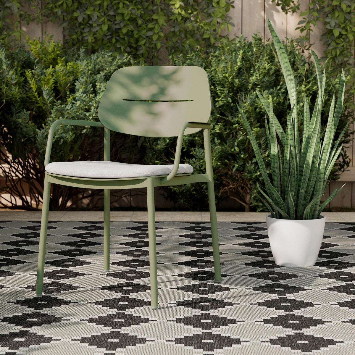 GARTENSTUHL Verde Hellgrün/Salbeigrün Aluminium - Salbeigrün, Metall (1/85/57cm) - Mömax