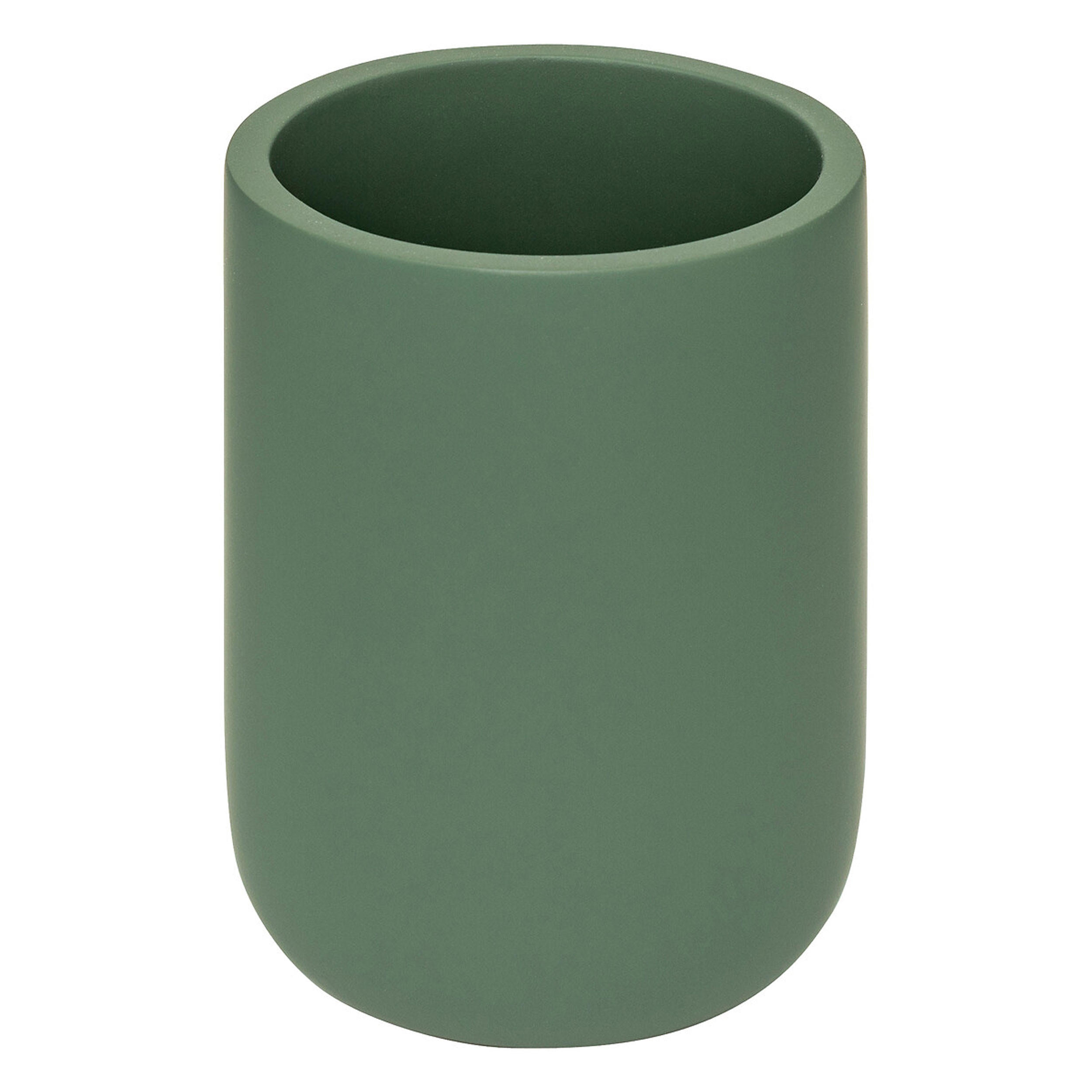 ZAHNBÜRSTENBECHER Duo, Polyresin, Grün - Grün, Kunststoff (7.4/10.4/7.4cm) - 5five Simply Smart
