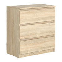 KOMMODE NUDO 70/78,5/39cm mit 3 Schubladen Türen Sonoma Eiche - Sonoma Eiche, Holzwerkstoff (70/78.5/39cm) - MASSENO