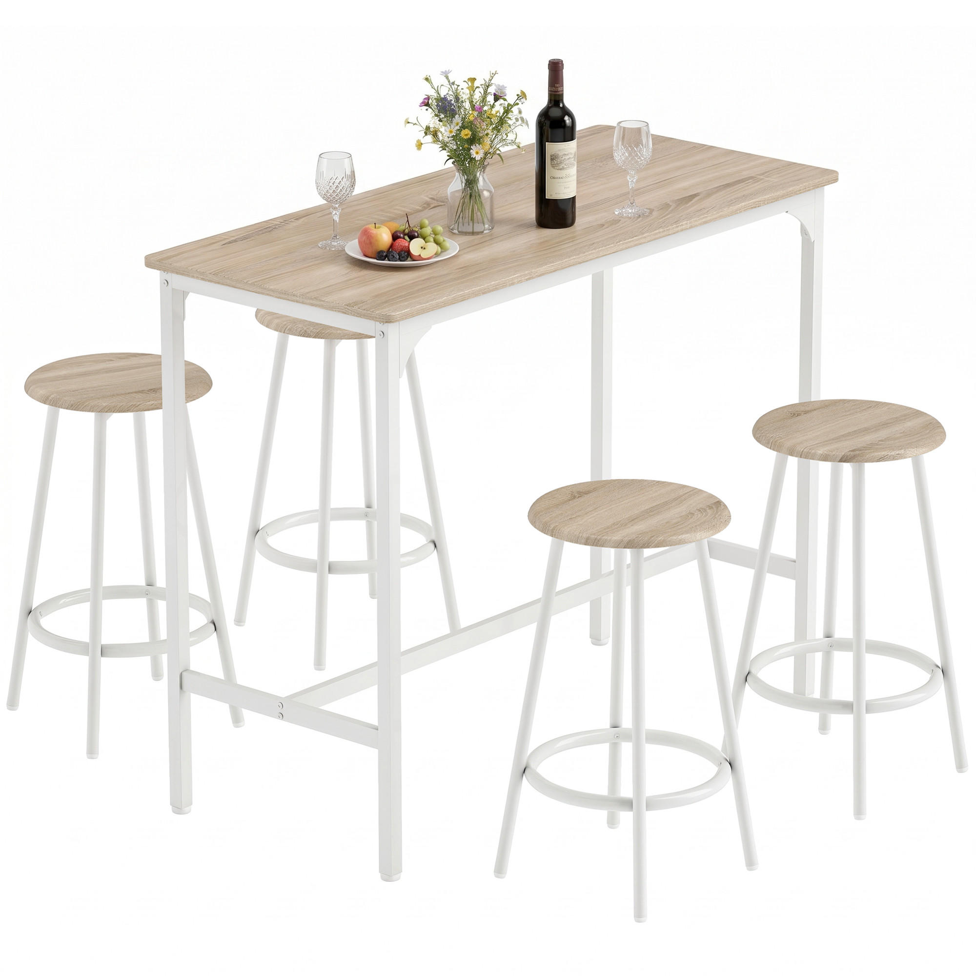 BAR-SET Eichefarben 110.0/50.0/89.5cm - Eichefarben, Holzwerkstoff (50/89.5/110cm)