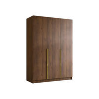 KLEIDERSCHRANK Calia I - Goldfarben/Nussbaumfarben, Holzwerkstoff/Metall (150/215/58cm) - MIRJAN24