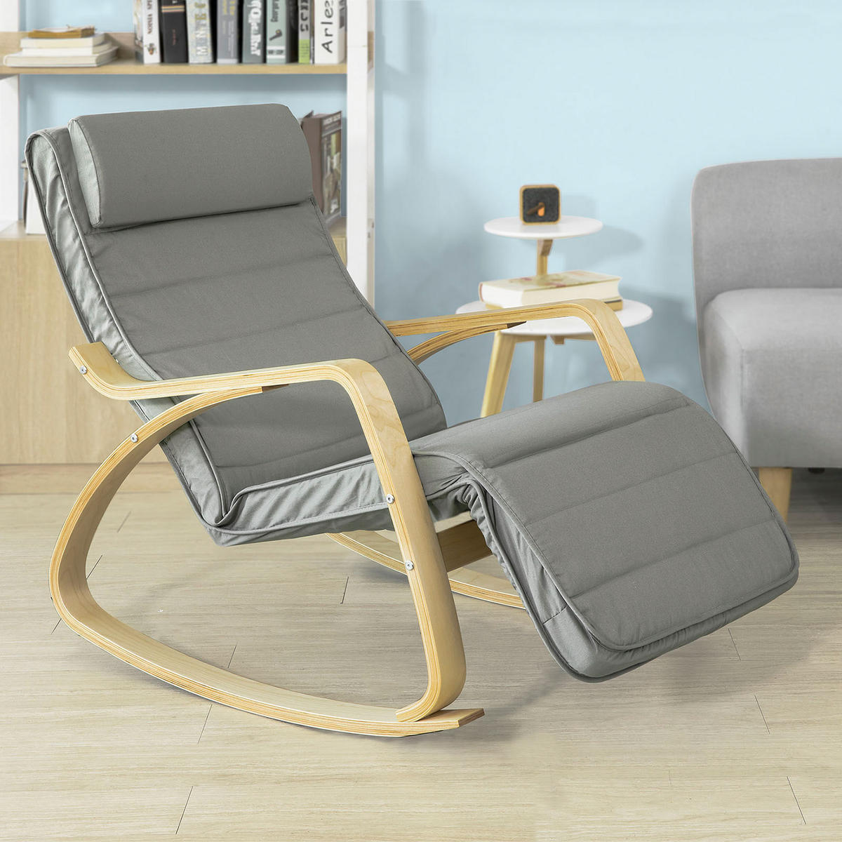 SCHAUKELSTUHL Grau - Grau, Holz/Textil (56/80/80cm) - SoBuy
