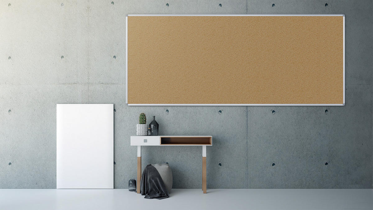 PINNWAND mit Alurahmen 240x100cm - Braun, Metall (240/100/1.6cm) - ALLboards