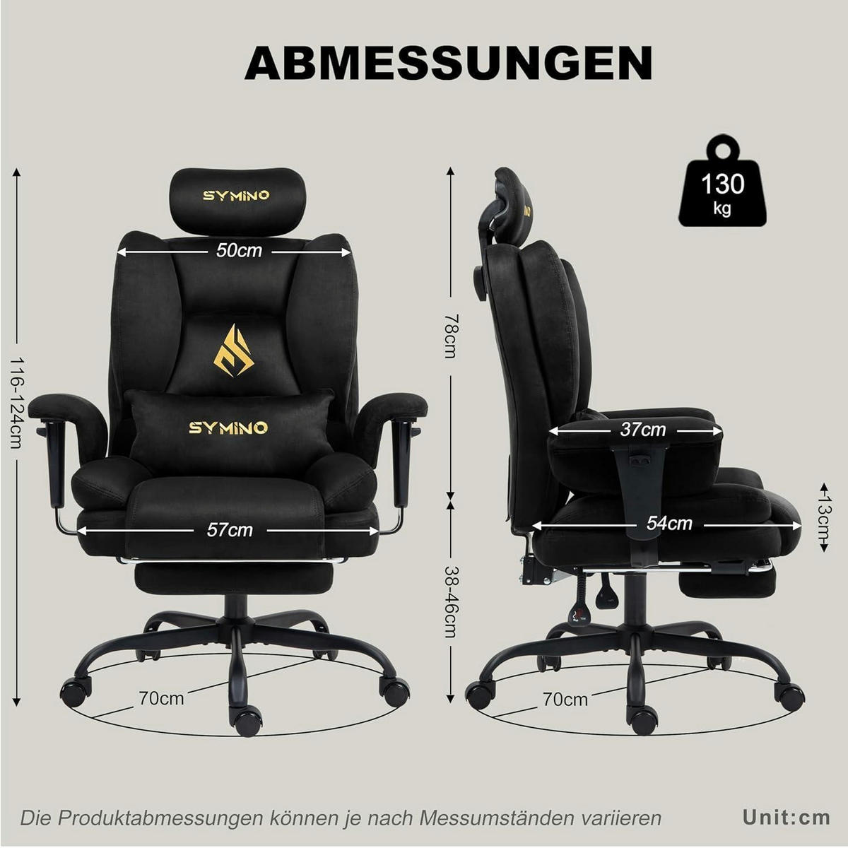 GAMING Stuhl mit Fußstütze Wildlederimitat Schwarz - Schwarz, Kunststoff (57/124/54cm)