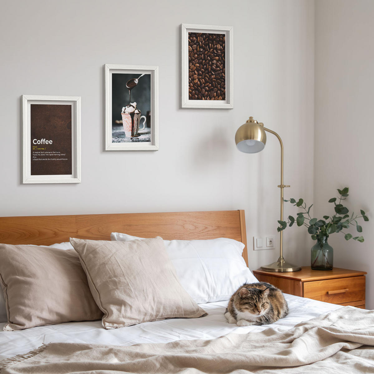 WANDBILDER 3er-Set - 20x30 cm Weißer Rahmen - Kaffeegetränk mit Schlagsahne - Weiß, Kunststoff (20/30cm) - ArtPrintCave