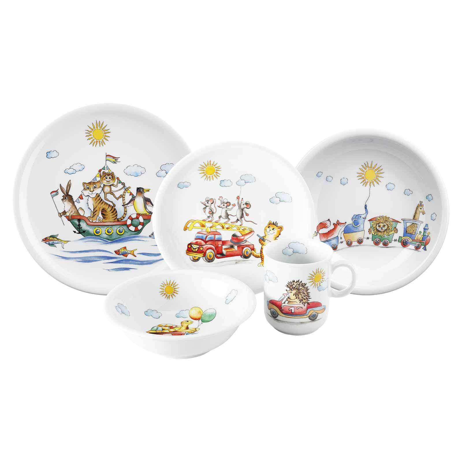 KINDERGESCHIRR SET Compact Flinke Flitzer bunt 5er Set - Multicolor, Keramik (1/1/1cm) - Seltmann Weiden