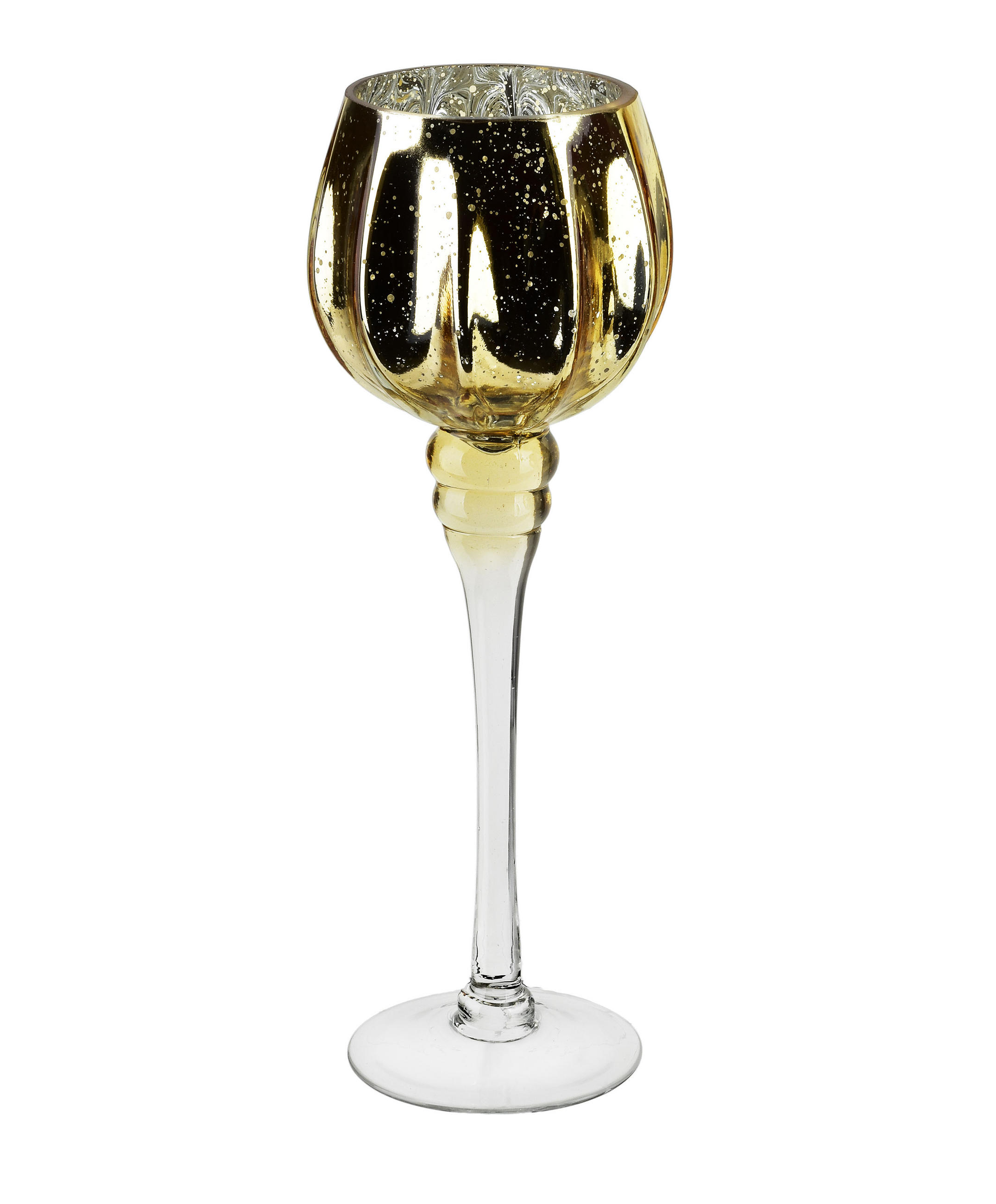 KERZENHALTER Donna Gold 12x12x32 cm Glas - Goldfarben, Glas (12/32/12cm) - Mondex