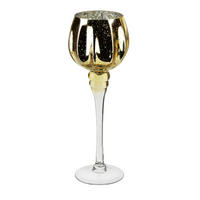KERZENHALTER Donna Gold 12x12x32 cm Glas - Goldfarben, Glas (12/32/12cm) - Mondex
