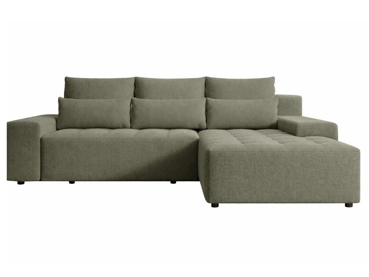 ECKSOFA Vento Dunkelgrün - Dunkelgrün/Schwarz, Holz/Kunststoff (280/184cm) - Graingold