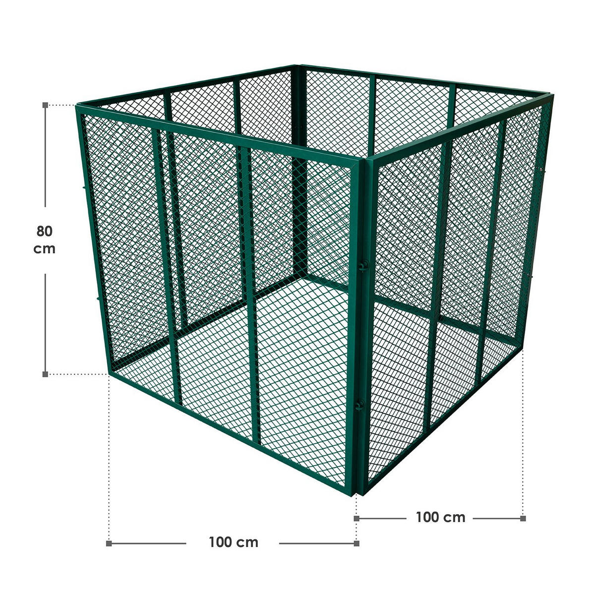 KOMPOSTER Metall dunkelgrün 800L - Grün, Metall (100/80/100cm) - Juskys