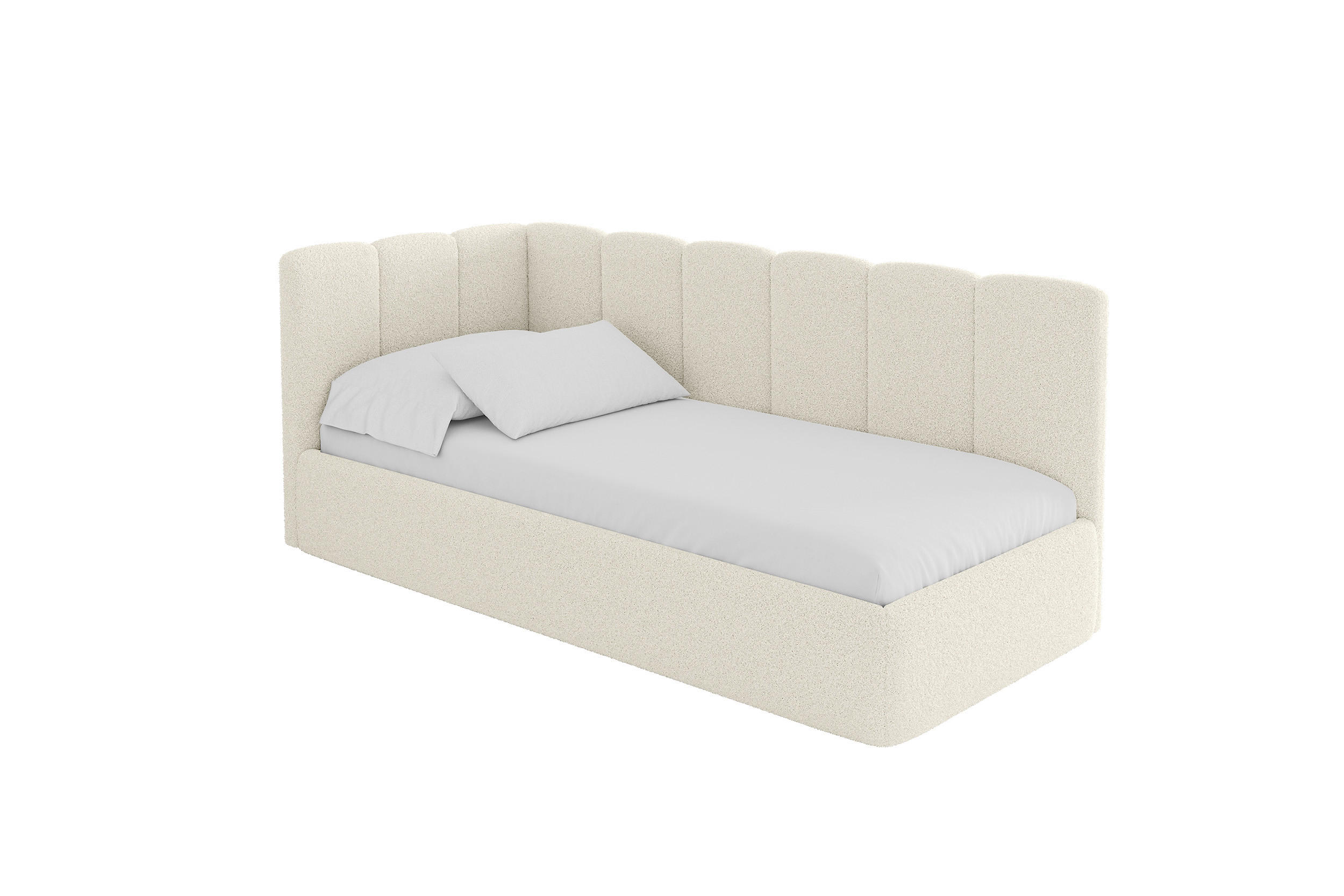 ALTDECOR JEDNOLŮŽKOVÁ POSTEL pro mládež s úložným prostorem, vpravo - DEXY 90x200 béžová