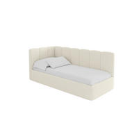 EINZELLBETT Jugendbett mit Bettkasten und Matratze H3/H4, Rechts - DEXY 80x200 Beige - Perlmutt, Holzwerkstoff/Textil (80/200cm) - ALTDECOR
