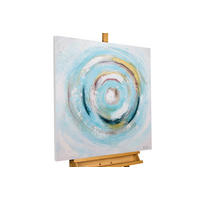 ACRYLBILD HANDGEMALT 80/80 cm - Blau/Weiß, Holz/Textil (80/80cm) - KUNSTLOFT