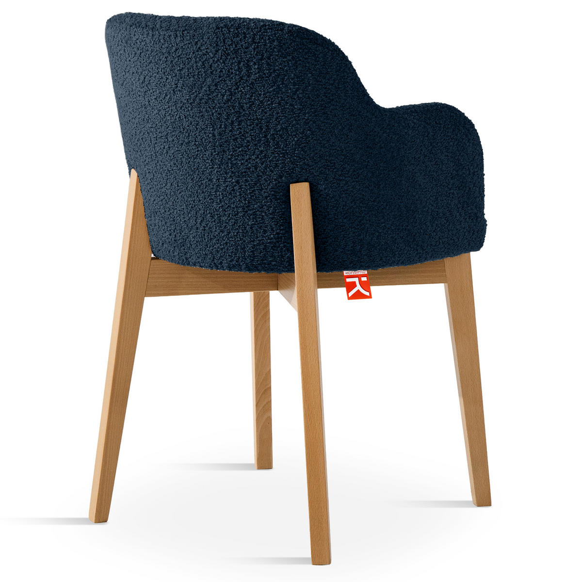 POLSTERSTUHL LONIS Esszimmerstühle 2er Set - Eichefarben/Dunkelblau, Holz/Textil (55/82/54cm) - KONSIMO®