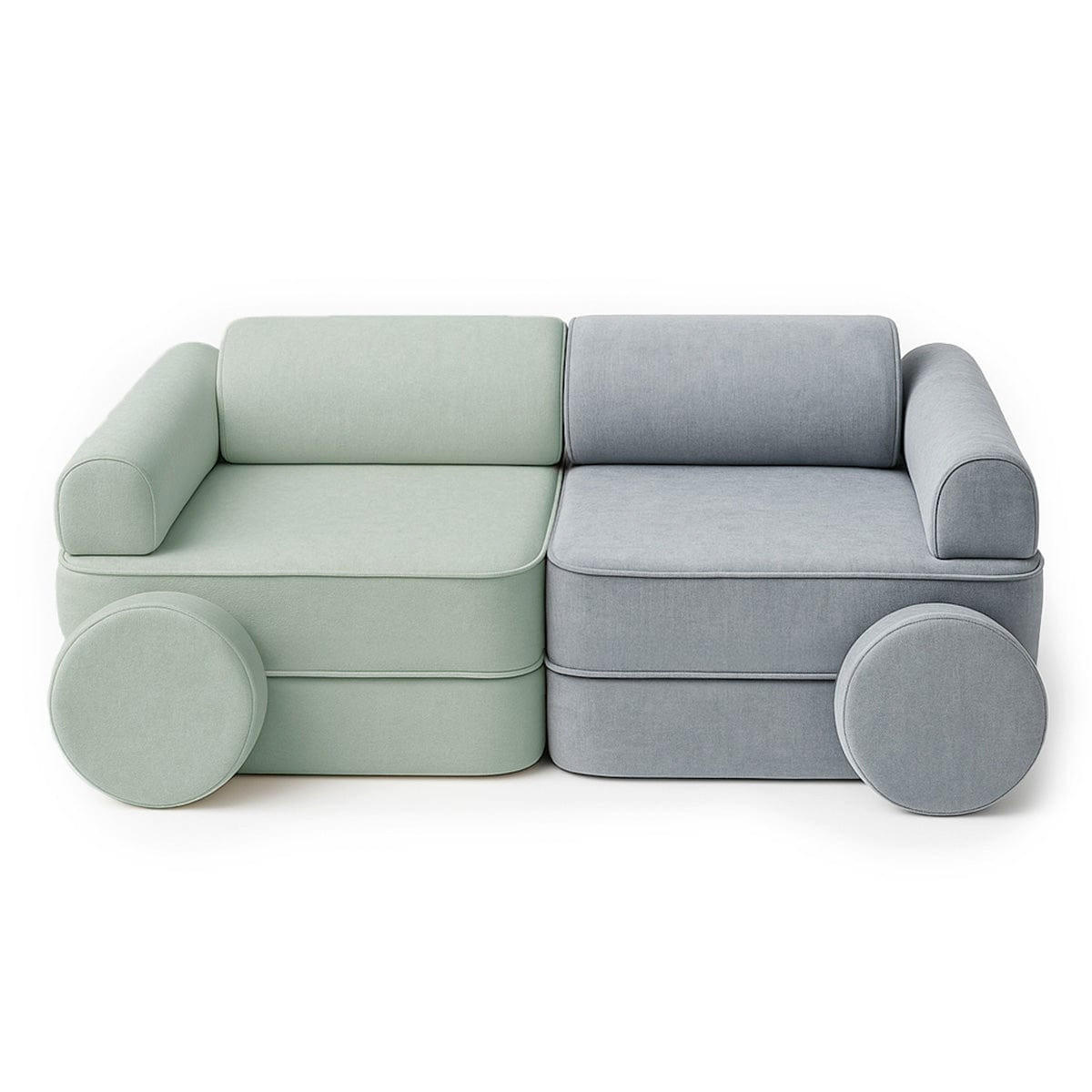 MODULARES Kindersofa 8 Elemente zweifarbig - Blau, Textil (120/50/60cm) - Bees & Blooms