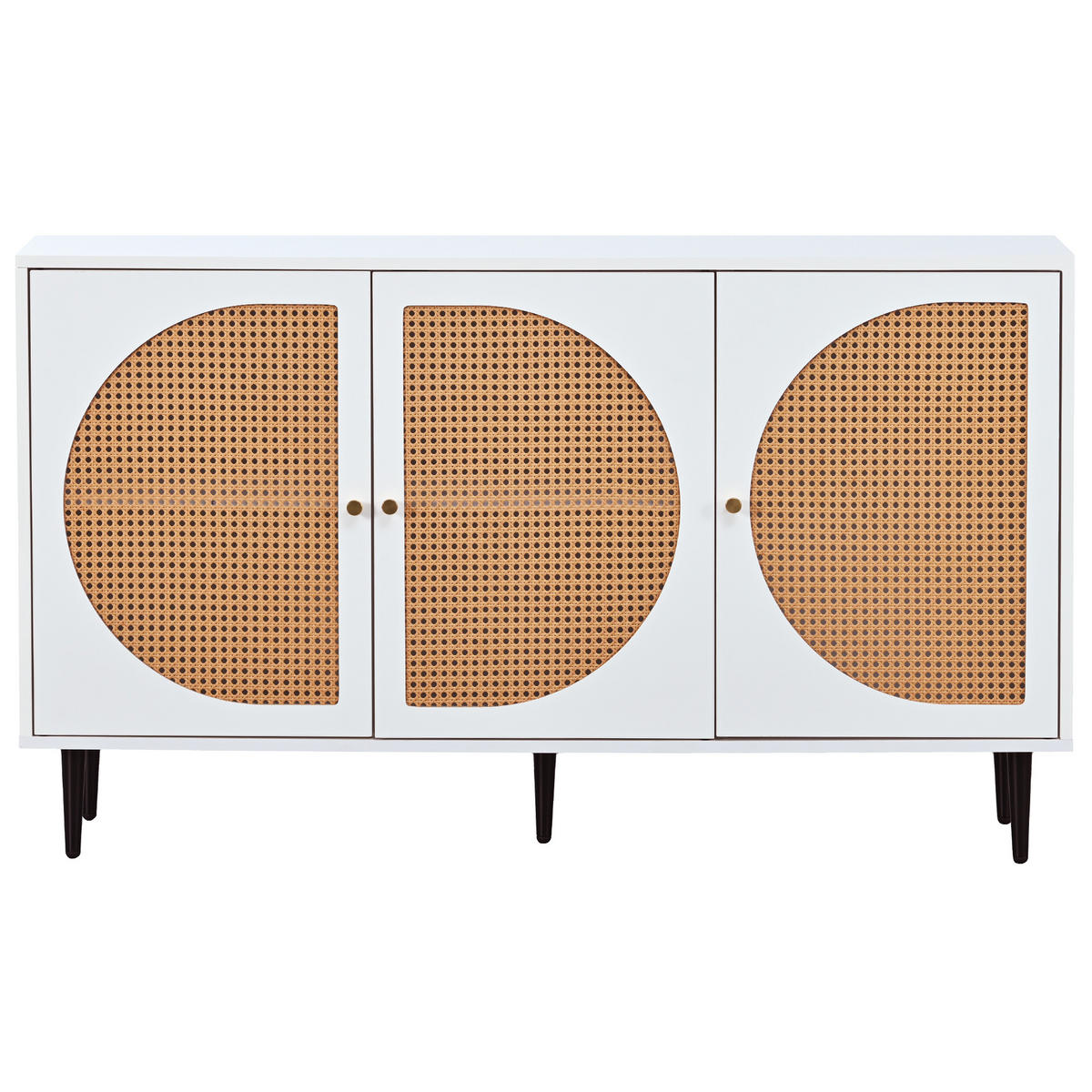 SIDEBOARD Weiß 129,8/40/76 cm - Weiß, Holzwerkstoff/Metall (40/76/129.8cm) - Urban Meuble