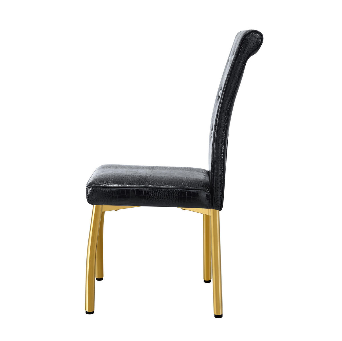 ESSZIMMERSTUHL 2er-Set PVC Schwarz Gold - Goldfarben, Metall (42/101/61.8cm) - Meubliv